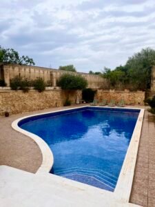 Swimming pool at Il-Marhab AirBnB in Malta.