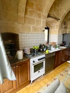 Kitchen at Il-Marhab AirBnB in Malta.