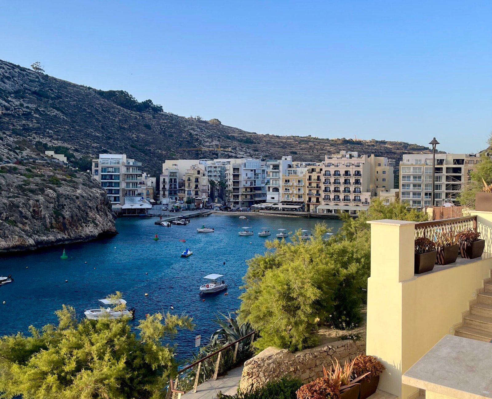 View from Terrazzo Restaurant in Gozo, Malta.