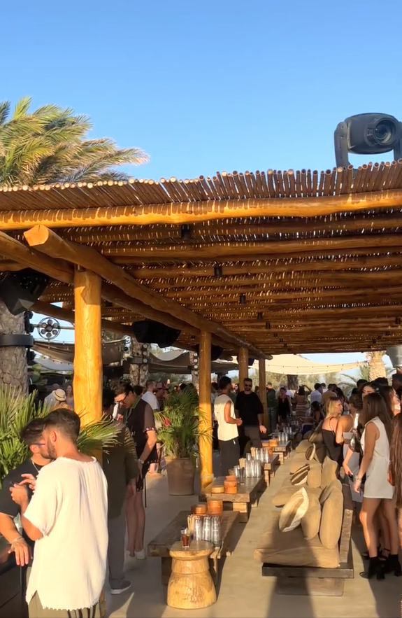 The Outdoor Bar At Scorpios Beach Club In Mykonos, Greece