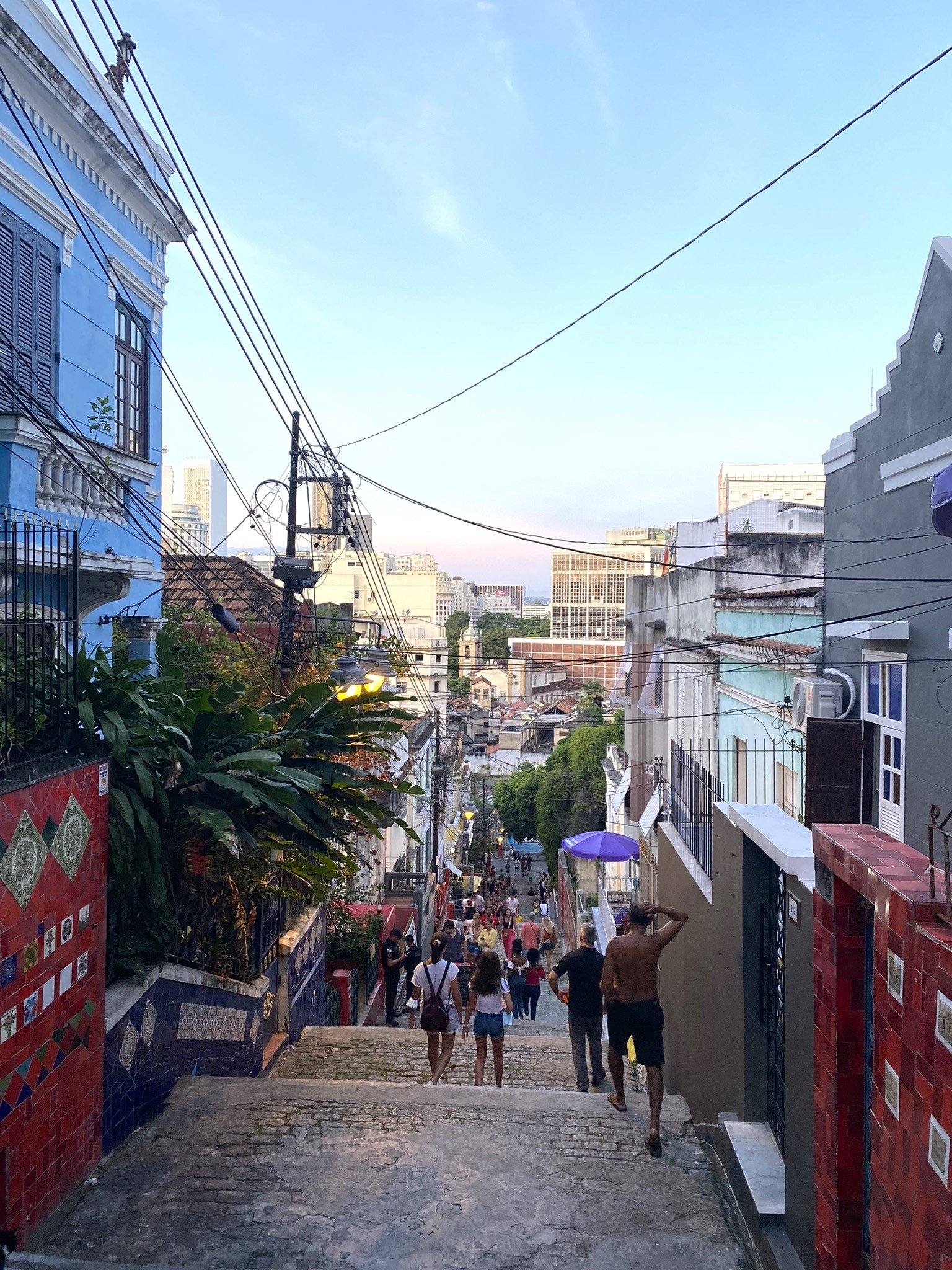 the view from the top of Escadaria Selarón