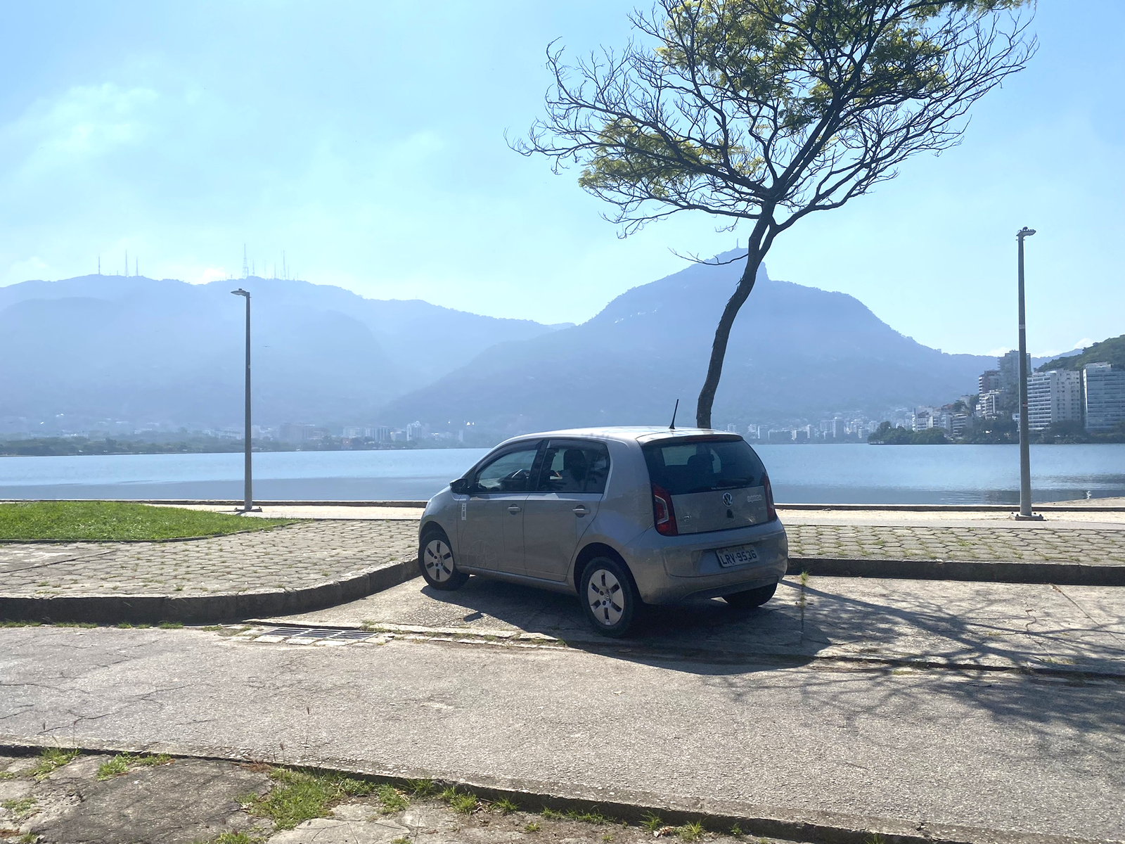 a car with sugarloaf mountain in the background